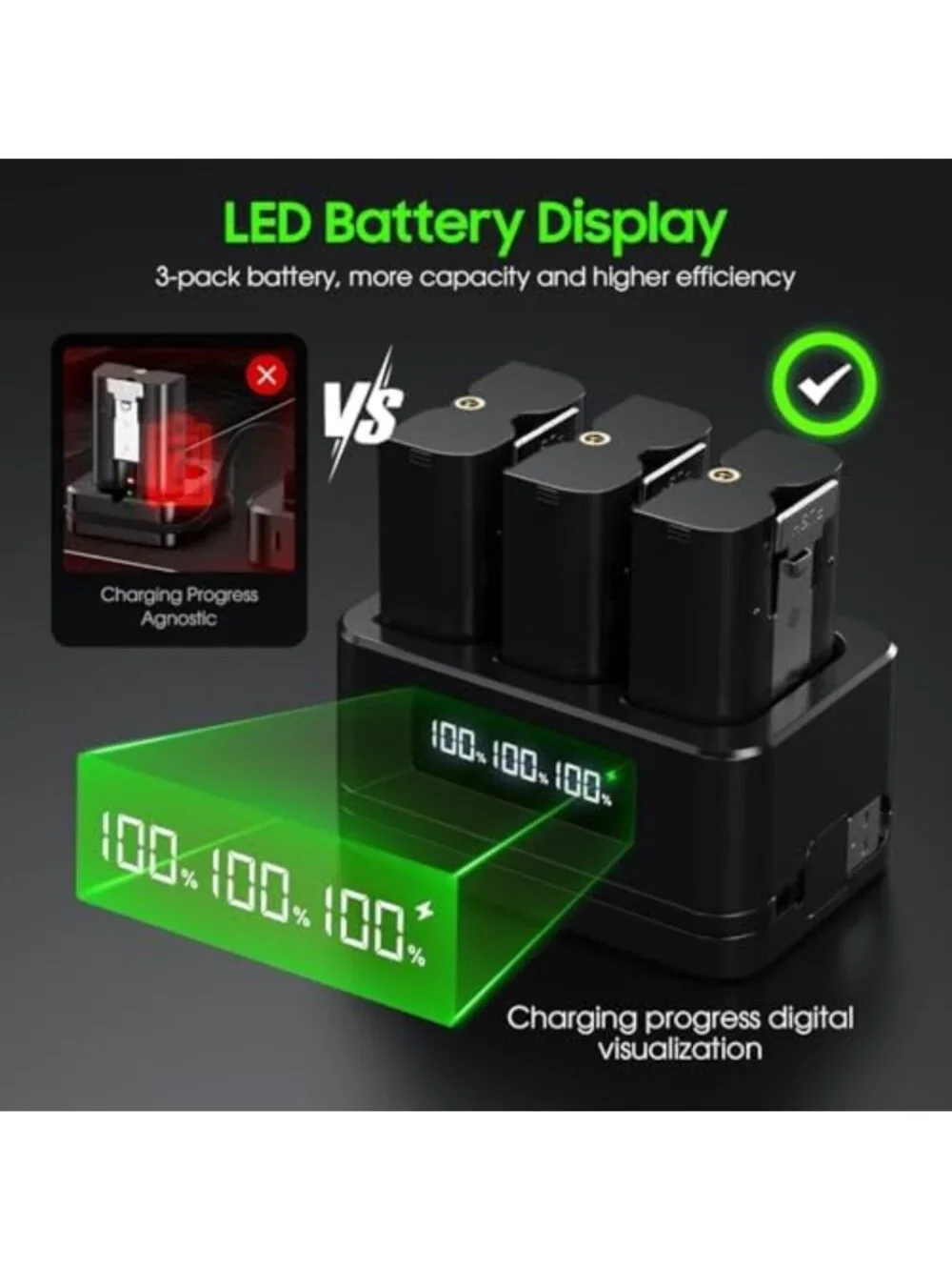 High-Capacity 6040mAh Replacement Battery for Smart Doorbell with LED Charger